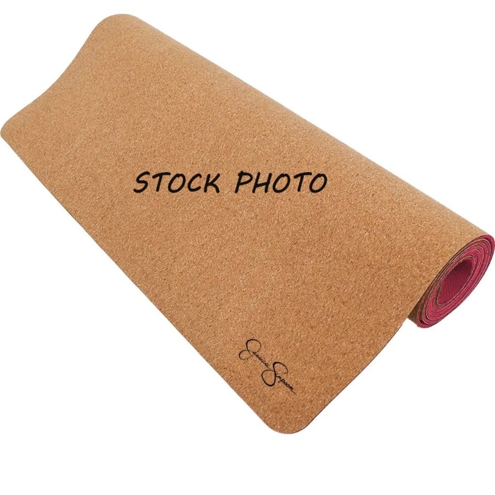 Jessica Simpson Reversible Cork 3mm Yoga Mat for Hot Yoga & Pilates - Picture 6 of 14